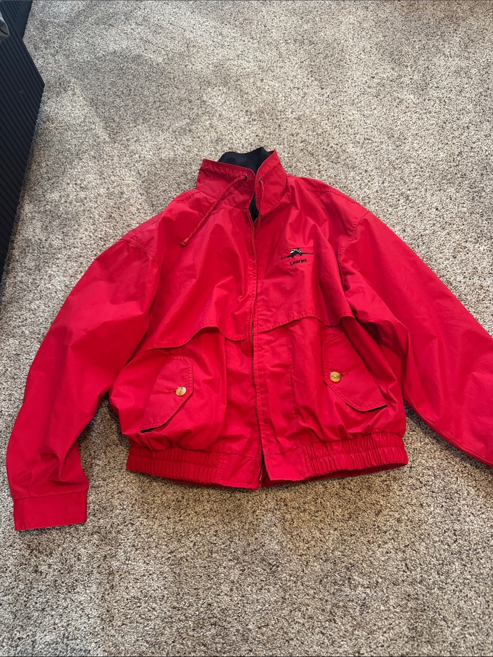 Gear For Sports Men’s Red Bomber Jacket - Learjet Logo size L